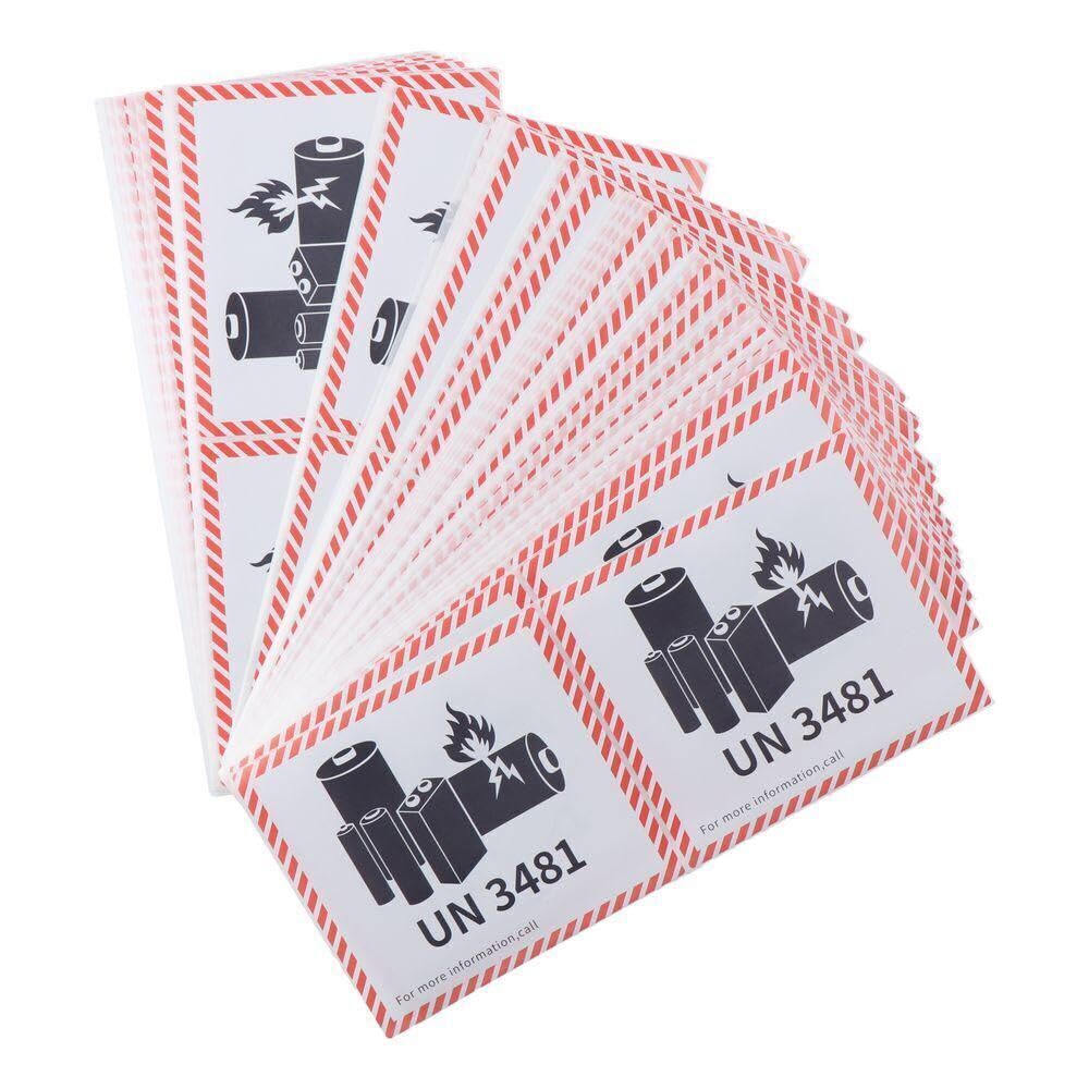 9048 Battery Fire Labels, UN3481 Transport Lithium Battery Label